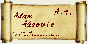 Adam Aksović vizit kartica